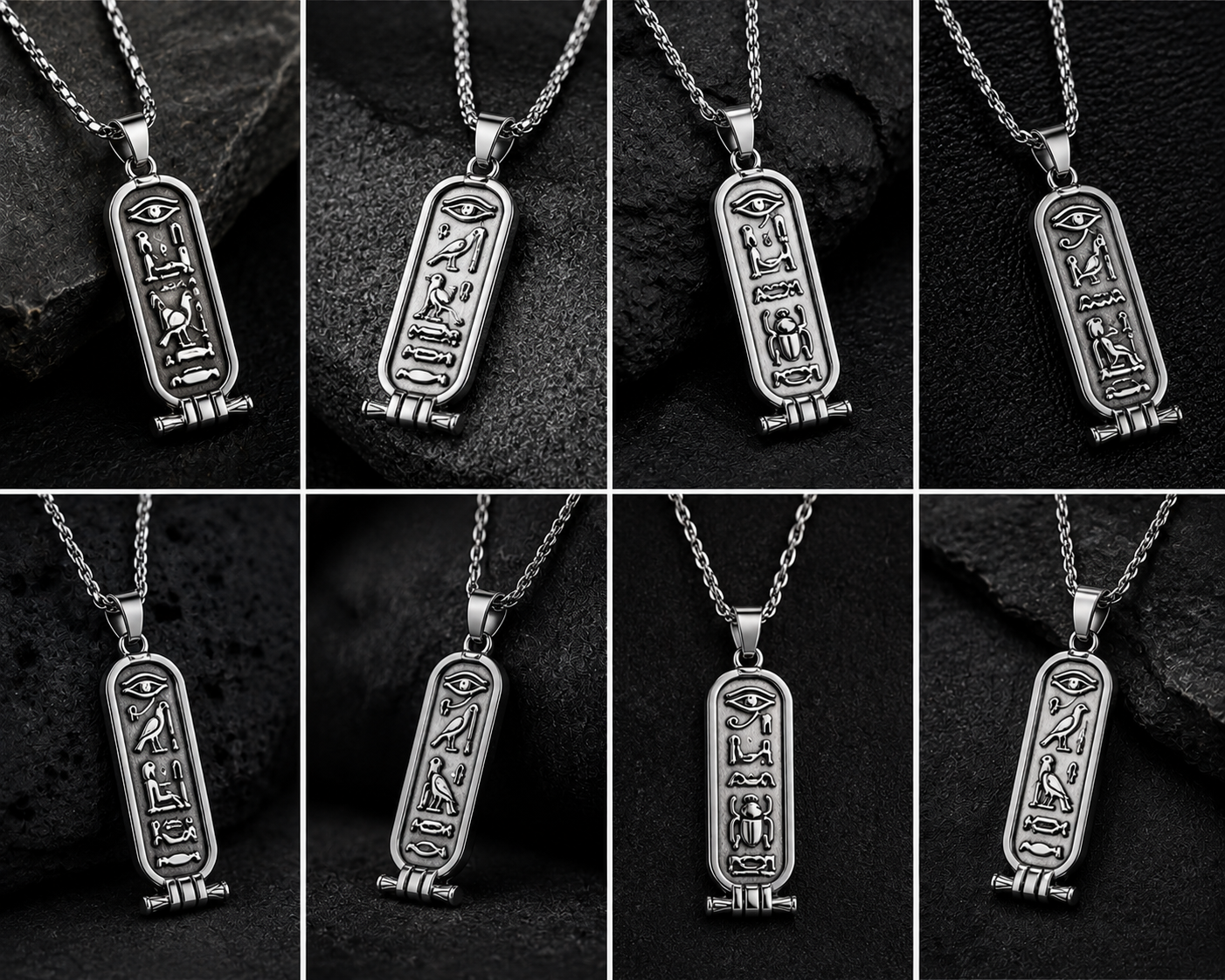 Custom Silver Cartouche Necklace – Hieroglyphics & Any Language